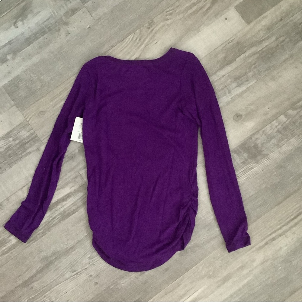 Purple Heart Long Sleeve Ruched Shirt - Picture 2 of 5
